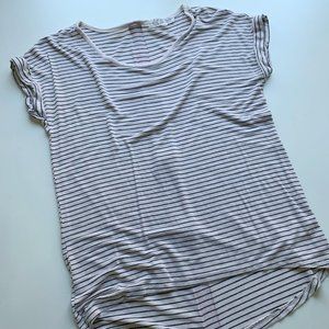 Pink Rose Striped T-shirt, White, M